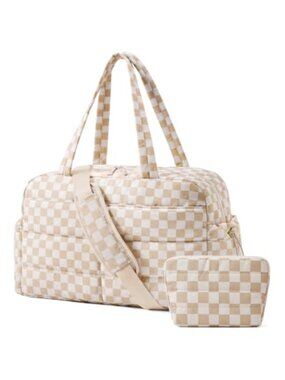 Quilted Puffer Travel Duffel Bag 31L Carry On Weekender